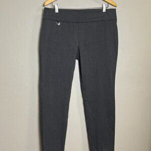 Alfani Grey Pull On Pants Stretch Slim Straight Workwear Comfort Size M